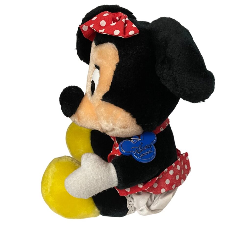 Disney Minnie Mouse Plush Toy Kids OS Red Polka Dot Vintage Original Medallion - Picture 4 of 8
